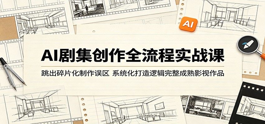 AI剧集创作全流程实战课：跳出碎片化制作误区，系统化打造逻辑完整成熟影视作品-新时光资源网