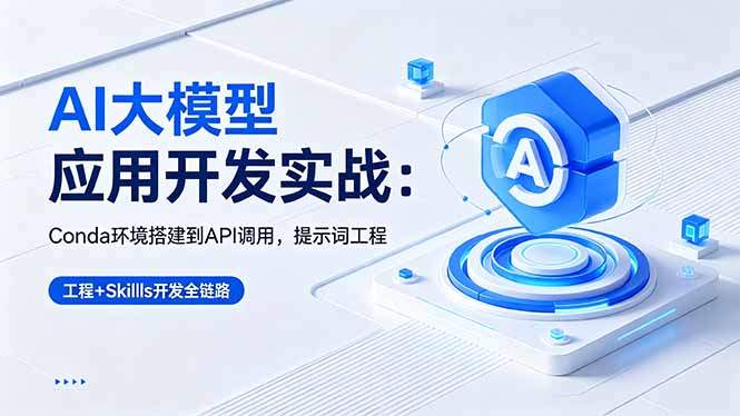 AI 大模型应用开发实战:Conda环境搭建到API调用,提示词工程+Skills开发全链路-新时光资源网