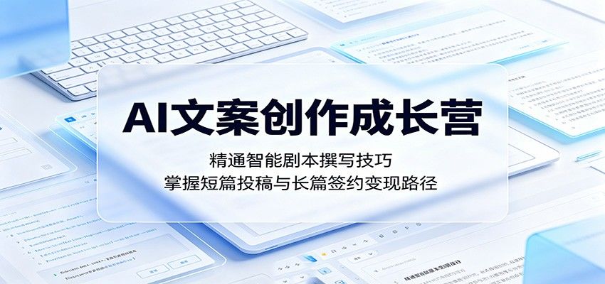 AI文案创作成长营:精通智能剧本撰写技巧,掌握短篇投稿与长篇签约变现路径-新时光资源网