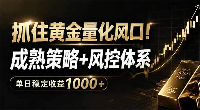 抓住黄金量化风口！成熟策略+风控体系，单日稳定收益1000+-新时光资源网