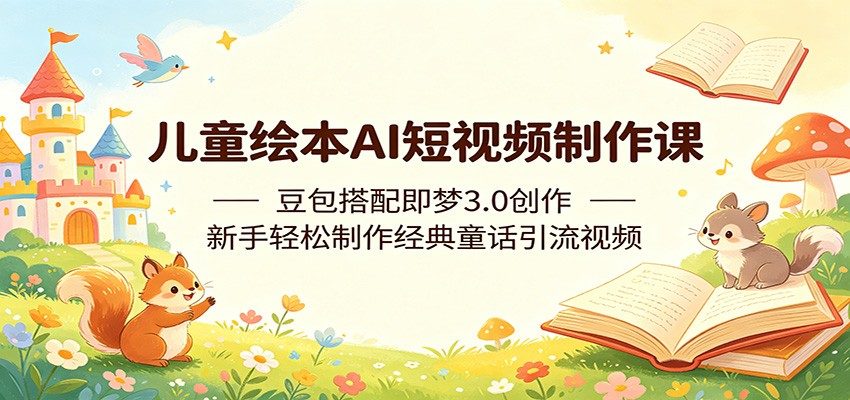 儿童绘本AI短视频制作课:豆包搭配即梦3.0创作,新手轻松制作经典童话引流视频-新时光资源网