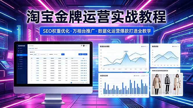 2026 淘宝金牌运营实战教程,SEO权重优化万相台推广,数据化运营爆款打造全教学-新时光资源网