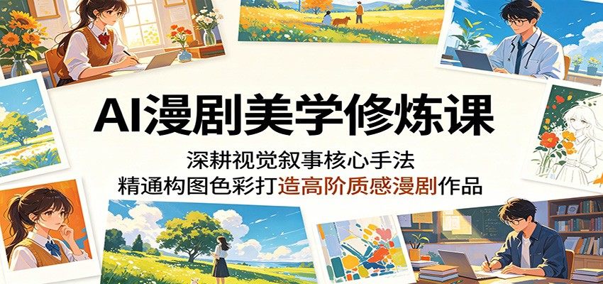 AI漫剧美学修炼课：深耕视觉叙事核心手法，精通构图色彩打造高阶质感漫剧作品-新时光资源网