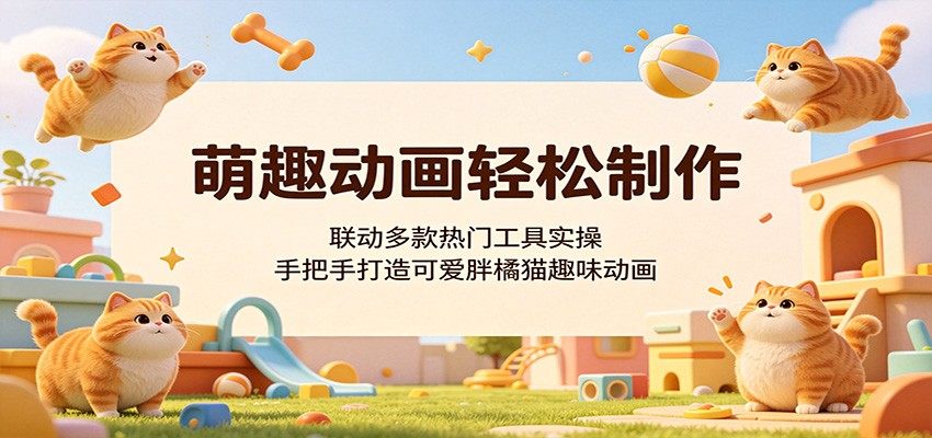 萌趣动画轻松制作，联动多款热门工具实操，手把手打造可爱胖橘猫趣味动画-新时光资源网