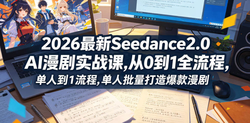 2026最新Seedance2.0 AI漫剧实战课,,从0到1全流程,单人批量打造爆款漫剧-新时光资源网