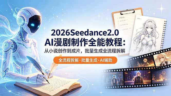2026Seedance2.0 AI制作全能教程：从小说创作到成片，批量生成全流程拆解-新时光资源网