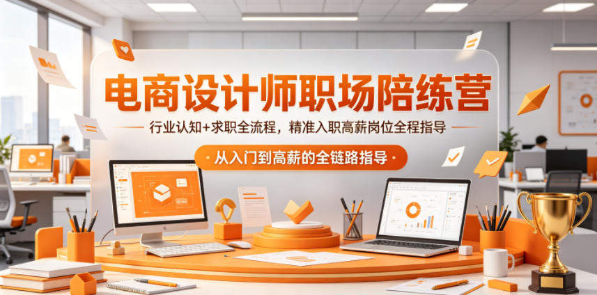 电商设计师职场陪练营,行业认知+求职全流程,精准入职高薪岗位全程指导-新时光资源网