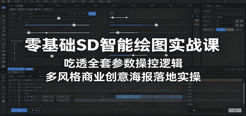 零基础SD智能绘图实战课:吃透全套参数操控逻辑,多风格商业创意海报落地实操-新时光资源网