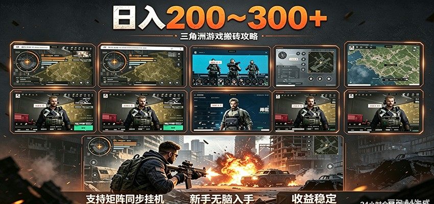 日入200~300+ 三角洲全自动搬砖项目，新手零门槛即可无脑入手-新时光资源网