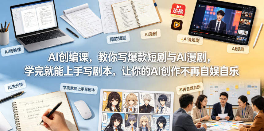 AI创编课，教你写爆款短剧与AI漫剧，学完就能上手写剧本，让你的AI创作不再自娱自乐(更新0521)-新时光资源网
