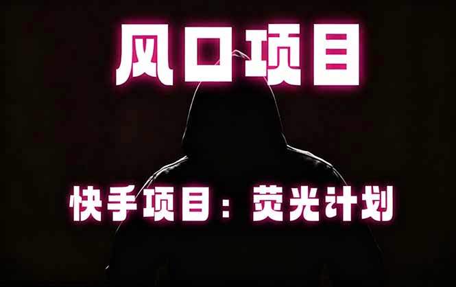 快手风口项目，荧光计划托管，长期稳定，适合批量做-新时光资源网