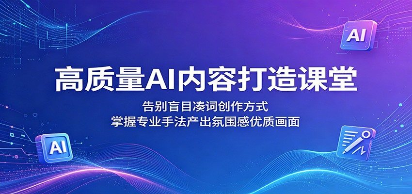 高质量AI内容打造课堂:告别盲目凑词创作方式,掌握专业手法产出氛围感优质画面-新时光资源网