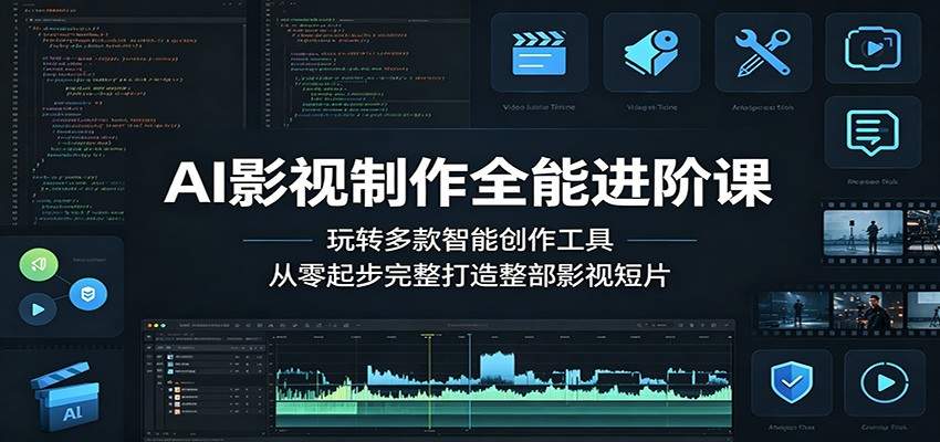 AI影视制作全能进阶课:玩转多款智能创作工具,从零起步完整打造整部影视短片-新时光资源网