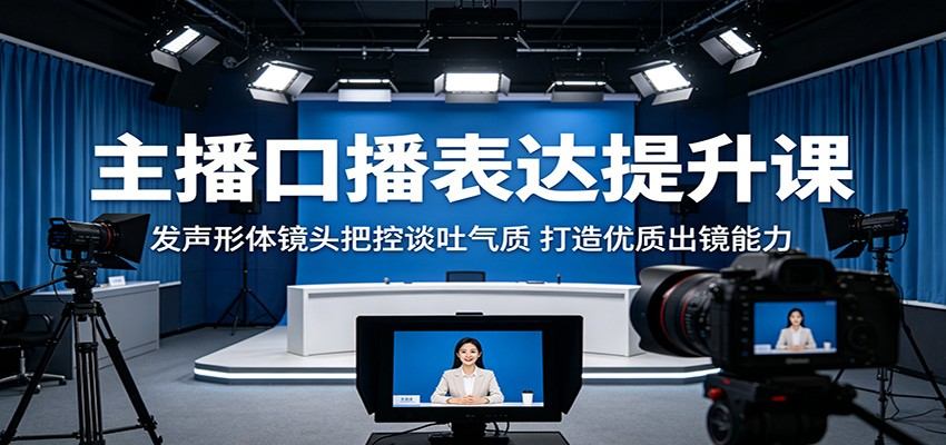 主播口播表达提升课：发声形体镜头把控谈吐气质，打造优质出镜能力-新时光资源网