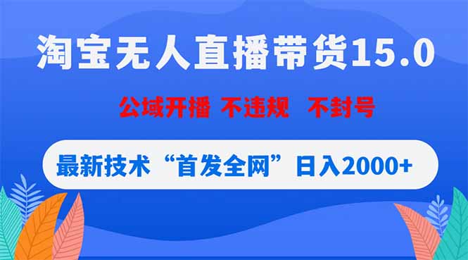 淘宝无人直播带货15.0,不封号,不违规,公域玩法,首发全网日入2000+-新时光资源网