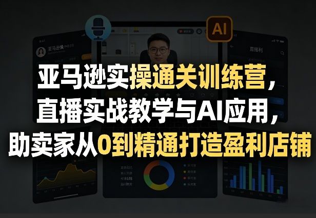 亚马逊实操通关训练营，直播实战教学与AI应用，助卖家从0到精通打造盈利店铺(更新5月23日)-新时光资源网