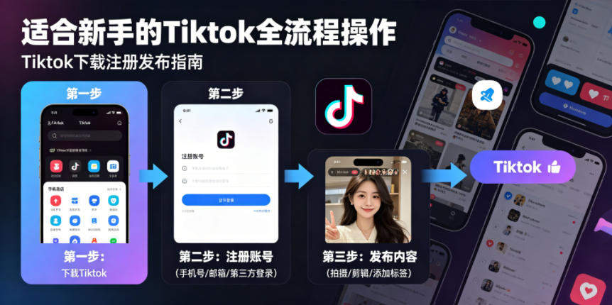 Tiktok下载注册发布,适合新手的Tiktok全流程操作-新时光资源网