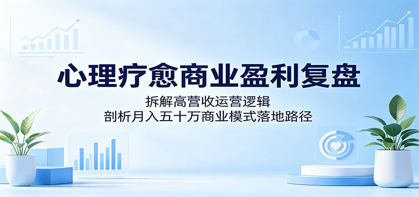 心理疗愈商业盈利复盘：拆解高营收运营逻辑，剖析月入五十万商业模式落地路径-新时光资源网