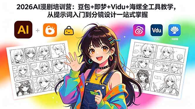 2026AI漫剧培训营：豆包+即梦+Vidu+海螺全工具教学，从提示词入门到分镜设计一站式掌握-新时光资源网