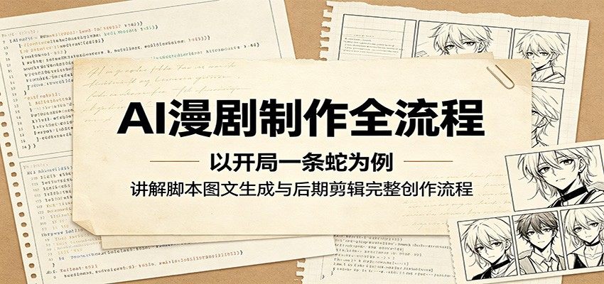 AI漫剧制作全流程：以开局一条蛇为例，讲解脚本图文生成与后期剪辑完整创作流程-新时光资源网