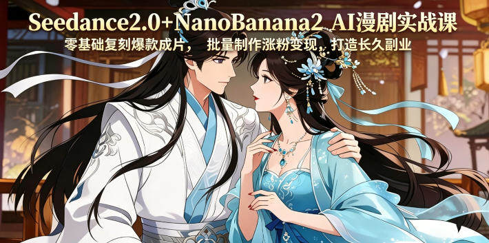 Seedance2.0+NanoBanana2 AI漫剧实战课,零基础复刻爆款成片涨粉变现,打造长久副业收益-新时光资源网