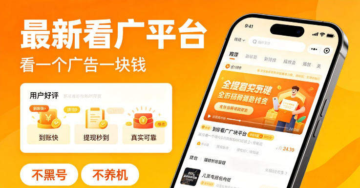 最新看广平台,看一个广告一块钱,好评无数,不黑号,不养机【揭秘】-新时光资源网