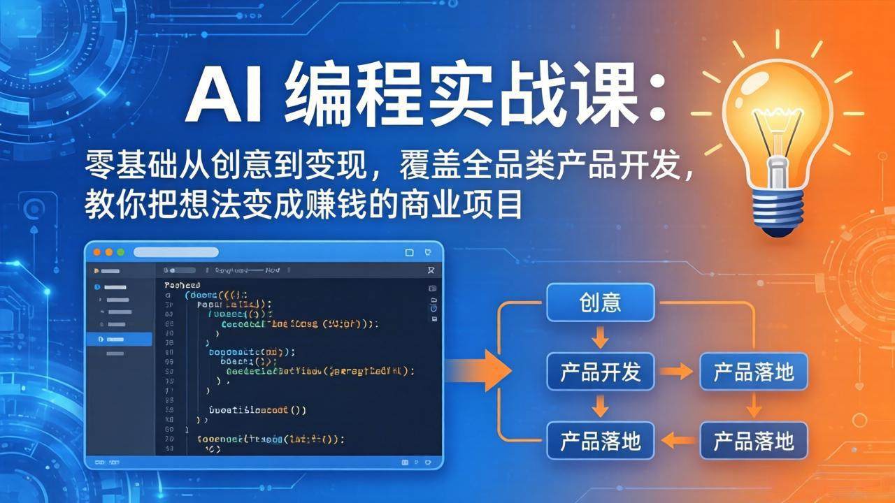 AI编程实战课-第三期-5月更新:零基础从创意到变现,覆盖全品类产品开发,把想法变成赚钱项目-新时光资源网