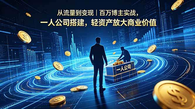 从流量到变现|百万博主实战,一人公司搭建,轻资产放大商业价值-新时光资源网