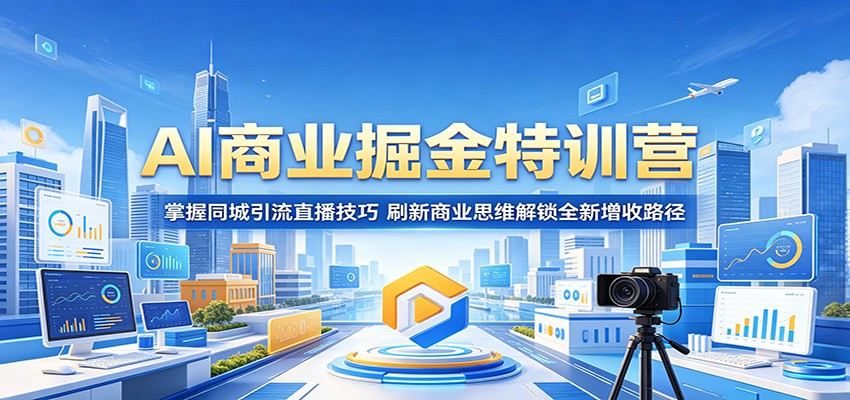 AI商业掘金特训营:掌握同城引流直播技巧,刷新商业思维解锁全新增收路径-新时光资源网