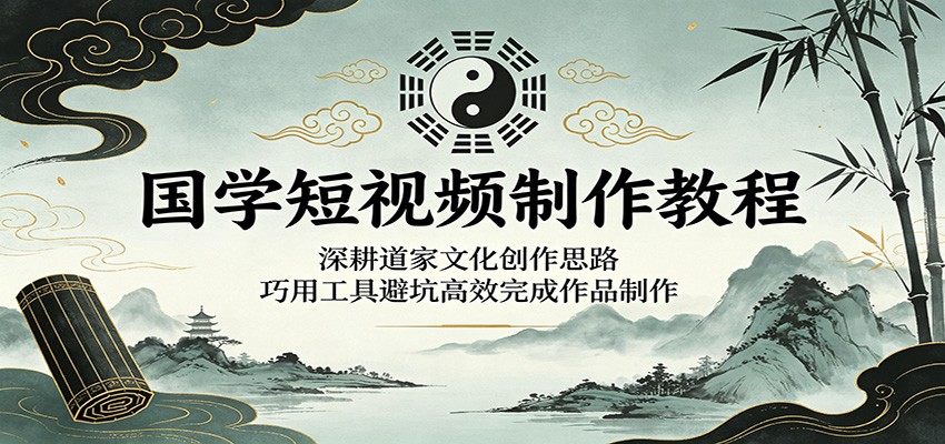 国学短视频制作教程：深耕道家文化创作思路，巧用工具避坑高效完成作品制作-新时光资源网