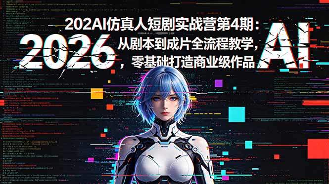 2026AI仿真人短剧实战营第4期：从剧本到成片全流程教学，零基础打造商业级作品-新时光资源网