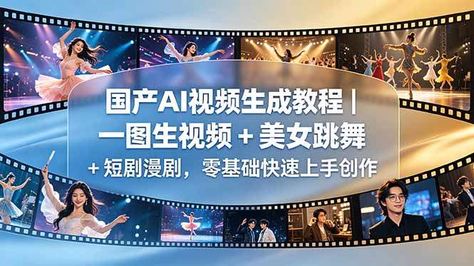 国产AI视频生成教程|一图生视频 + 美女跳舞 + 短剧漫剧,零基础快速上手创作-新时光资源网