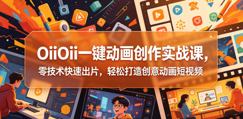 OiiOii一键动画创作实战课,零技术快速出片,轻松打造创意动画短视频-新时光资源网