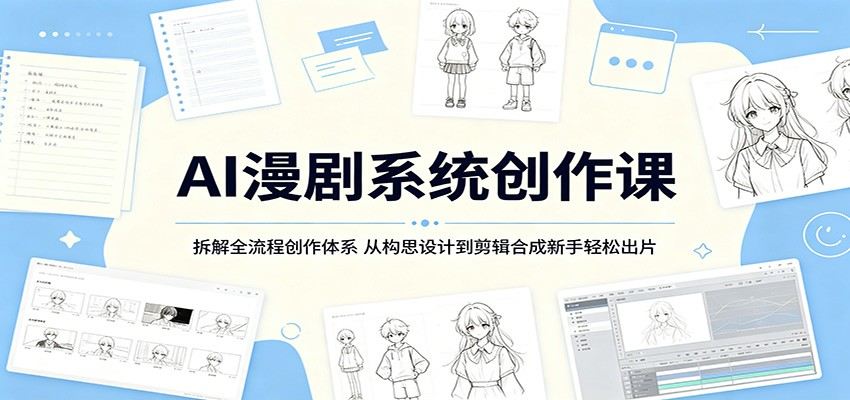 AI漫剧系统创作课：拆解全流程创作体系，从构思设计到剪辑合成新手轻松出片-新时光资源网