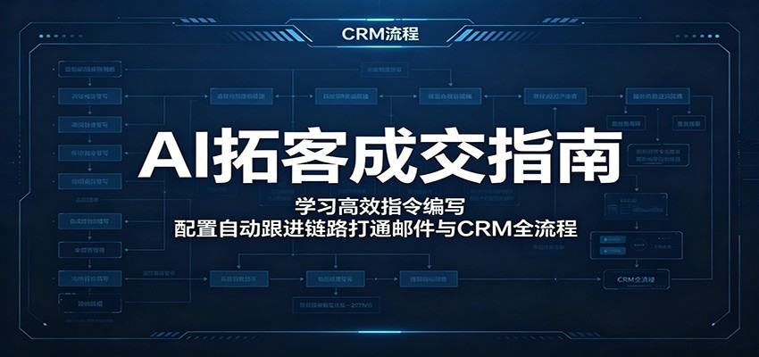 AI拓客成交指南:学习高效指令编写,配置自动跟进链路打通邮件与CRM全流程-新时光资源网