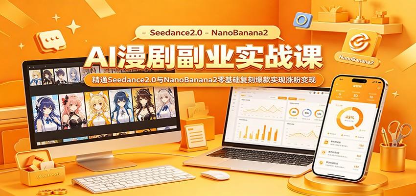 AI漫剧副业实战课：精通Seedance2.0与NanoBanana2零基础复刻爆款实现涨粉变现-新时光资源网