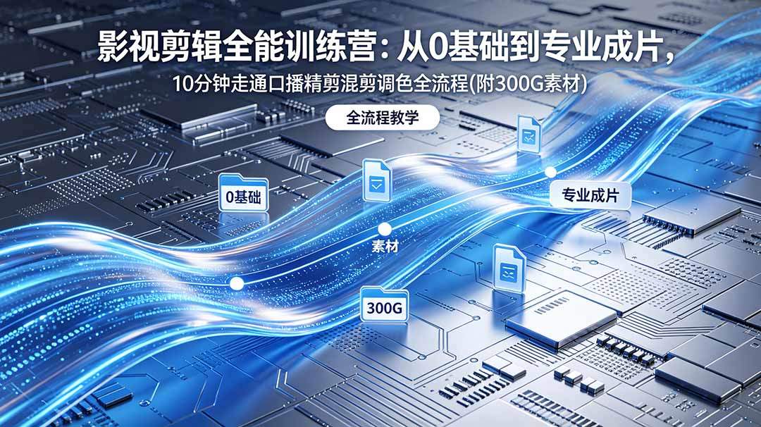 2026影视剪辑全能实战课｜0基础到专业成片，全流程教学，高清带300G素材-新时光资源网