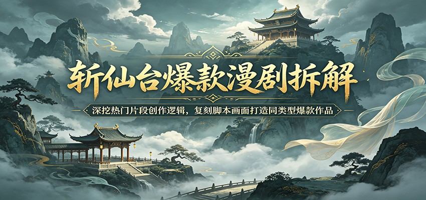 斩仙台爆款漫剧拆解：深挖热门片段创作逻辑，复刻脚本画面打造同类型爆款作品-新时光资源网