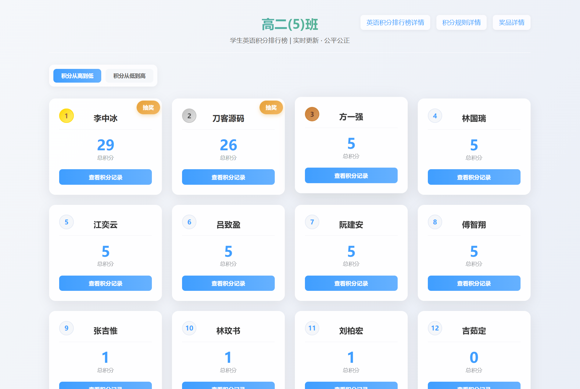 班级学生平时表现记录 积分抽奖系统源码 全开源-新时光资源网