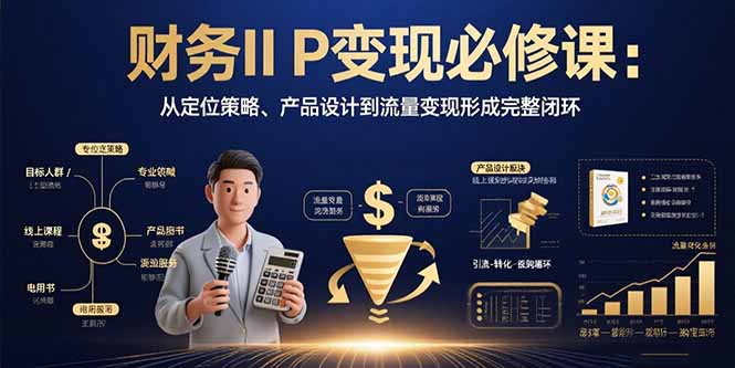 财务IP变现必修课：从定位策略、产品设计到流量变现形成完整闭环-新时光资源网