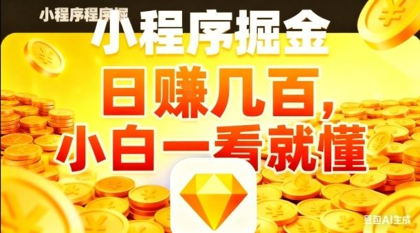 微信小程序掘金项目，日入几张，项目简单，小白一看就懂，5分钟就能学会上手操作【揭秘】-新时光资源网