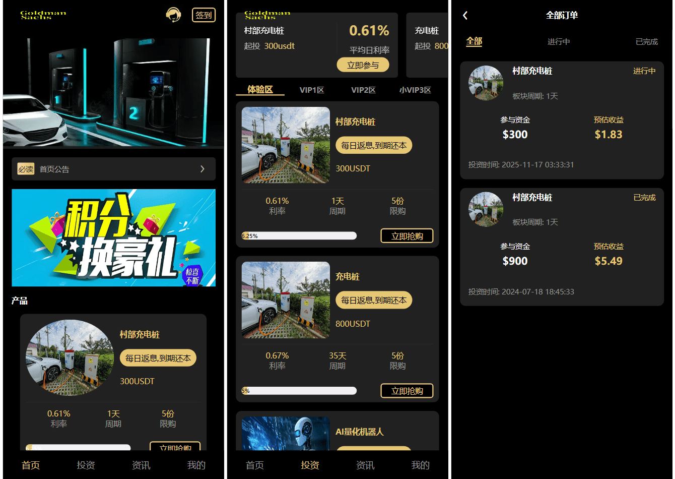 Fidelity充电桩投资理财系统源码-前端uniapp纯源码+后端PHP-新时光资源网
