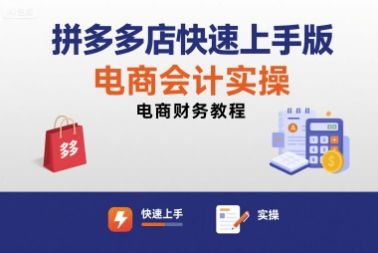 拼多多店快速上手版电商会计实操-电商财务教程-新时光资源网