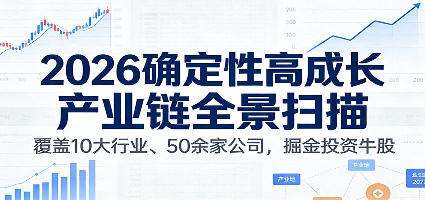 付费文章：2026确定性高成长产业链全景扫描：覆盖10大行业、50余家公司，掘金投资牛股-新时光资源网