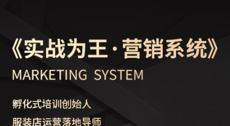 老杨·服装老板必修课《实战为王-营销系统》实现业绩被动式增长-新时光资源网
