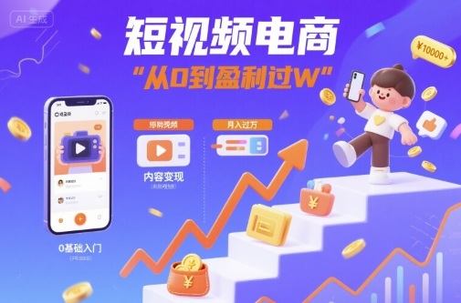 短视频电商：短视频变现从0到盈利过W-新时光资源网