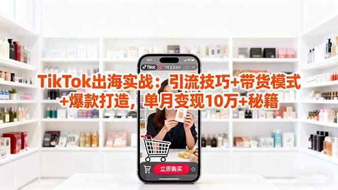 「TikTok出海实战」引流技巧+带货模式+爆款打造，单月变现10万+秘籍-新时光资源网