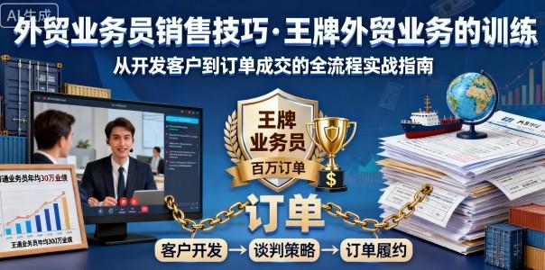 外贸业务员销售技巧，王牌外贸业务的训练-新时光资源网