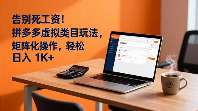 告别死工资！拼多多虚拟类目玩法，矩阵化操作，轻松日入 1K+-新时光资源网