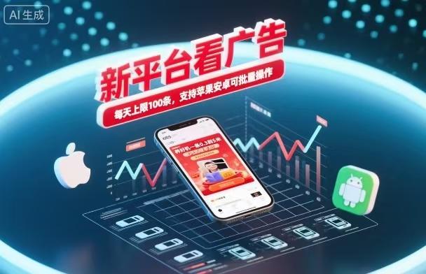 新台看广告,养好机一条5毛到5块,单机日入30到100,支持苹果安卓,可批量操作。-新时光资源网